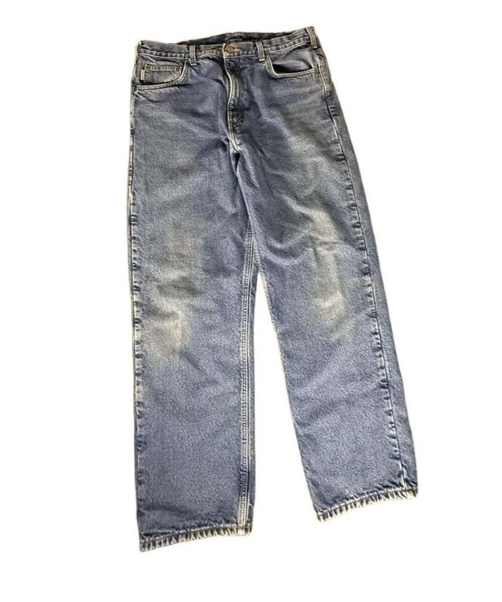 Carhartt B155 DST Flannel Lined Relaxed Fit Workwear Denim Jeans 36 x 32